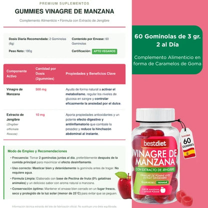 SUP Gummies de Vinagre de Manzana – Apoyo Digestivo y Energía Natural
