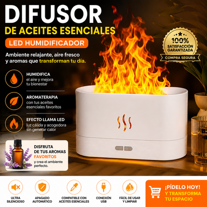 Difusor de Aceites Esenciales LED Humidificador